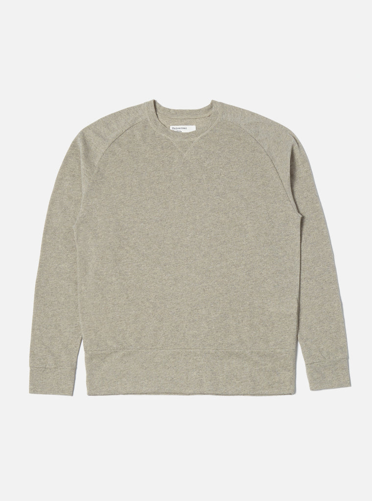 Universal Works ユニバーサルワークス Mr K Crew Sweatshirt In Sand Recycled Wool Mix SJ