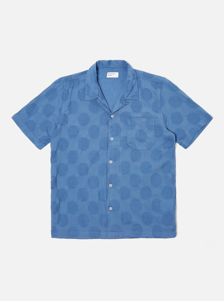 Universal Works ユニバーサルワークス Road Shirt In Blue Dot Cotton
