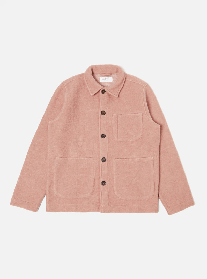 Universal Works ユニバーサルワークス Field Jacket In Pink Wool Fleece