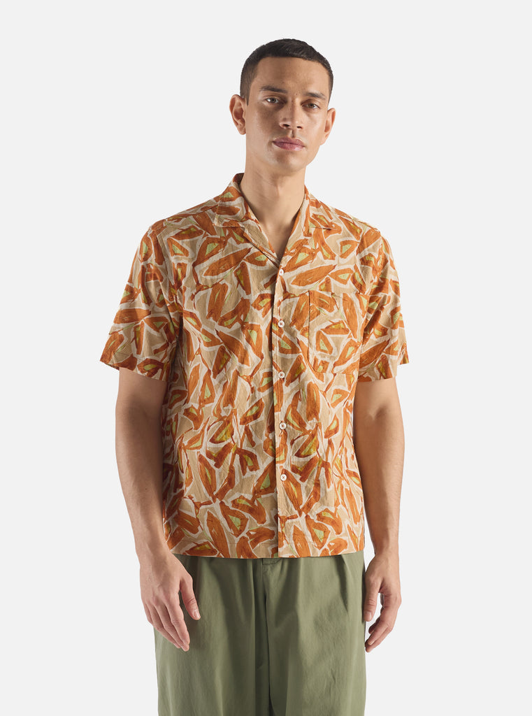 Universal Works ユニバーサルワークス Minari Shirt In Terracotta Artist Flower Lincot