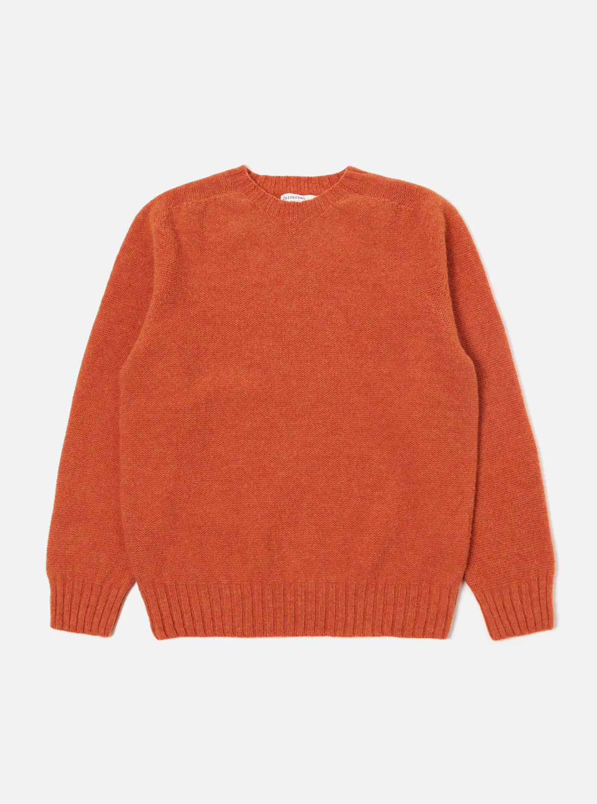 Universal Works ユニバーサルワークス Seamless Crew in Burnt Orange Supersoft Knit