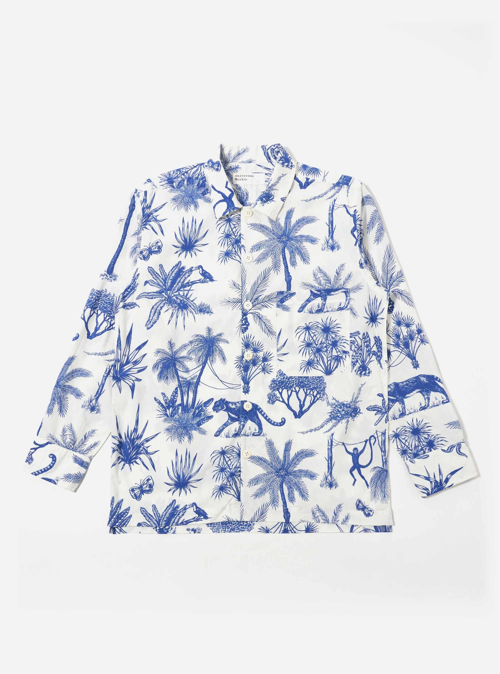 Universal Works ユニバーサルワークス White Jungle Toile Poplin Fatigue Shirt