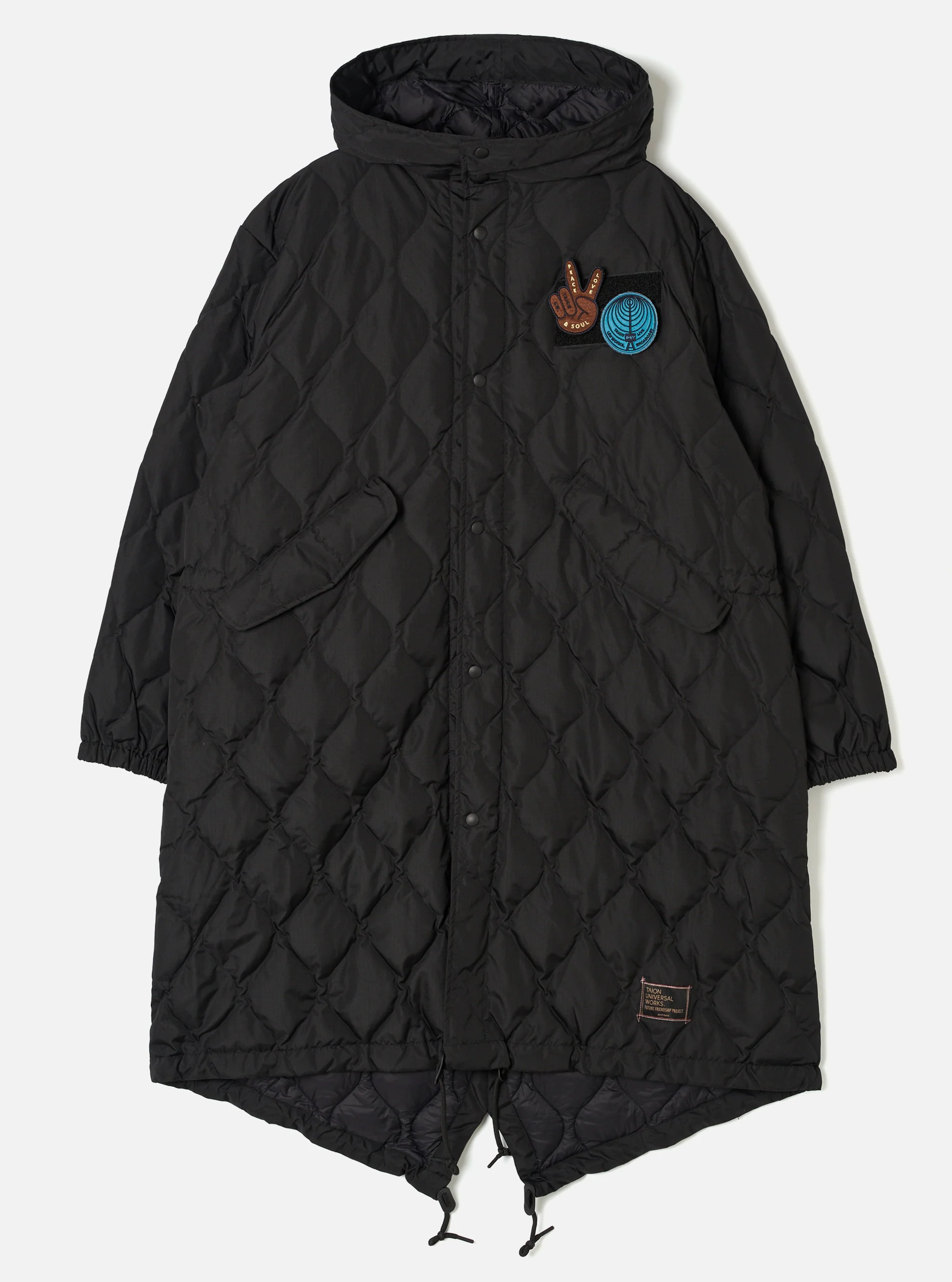 Universal Works ユニバーサルワークス TAION x Universal Works Black Military Hard Shell Down Mod Parka