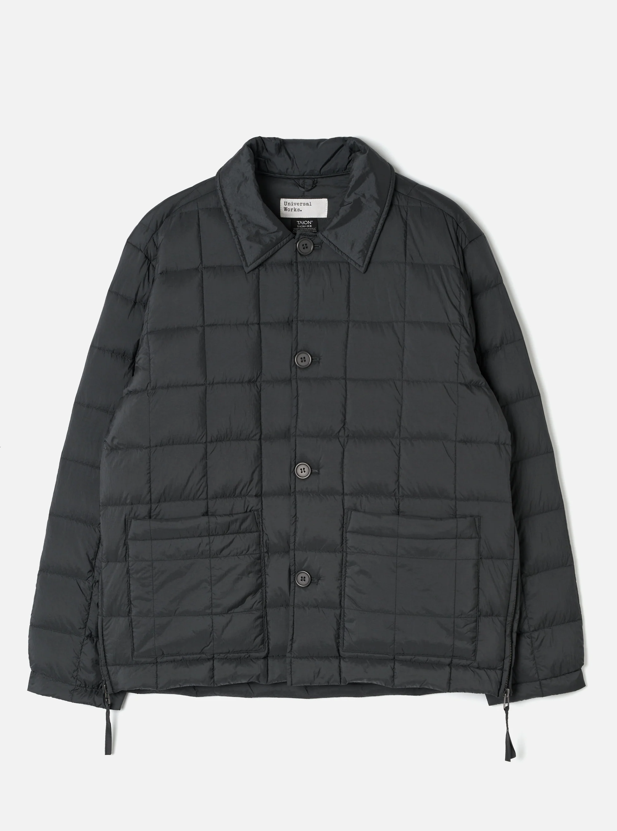 Universal Works ユニバーサルワークス TAION x Universal Works Charcoal Nylon Soft Shell Down Rams Jacket