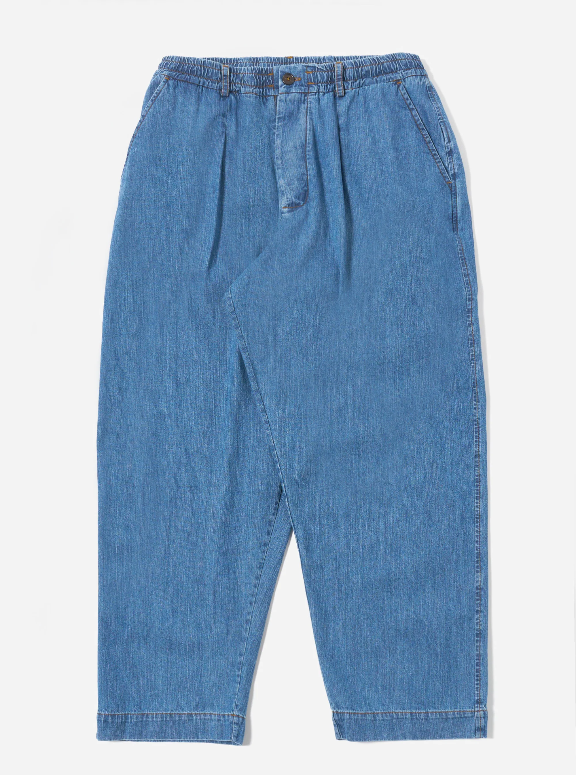 Universal Works. ユニバーサルワークス  Washed Indigo 8oz Slub Denim Oxford Pant