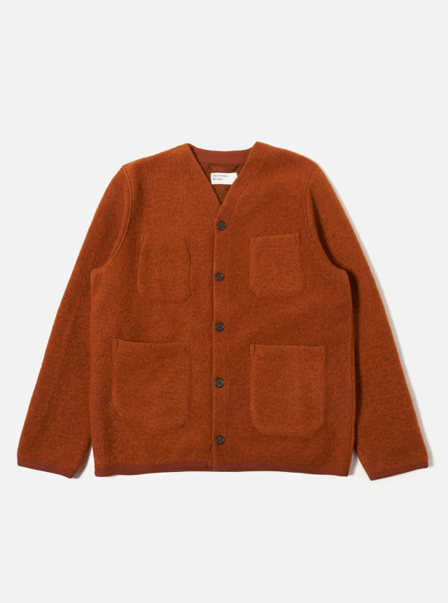 Universal Works ユニバーサルワークス Rust Wool Fleece Cardigan