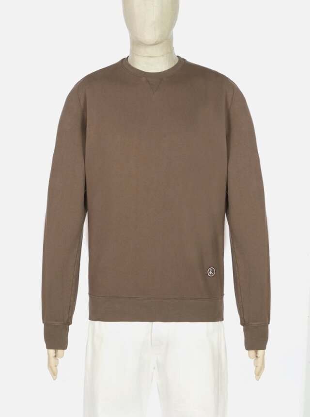 Universal Works ユニバーサルワークス Classic Crew Sweatshirt In Light Brown Dry Handle Loopback
