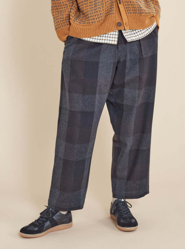 ユニバーサルワークス Universal Works Oxford Pant In Brown Messi Check