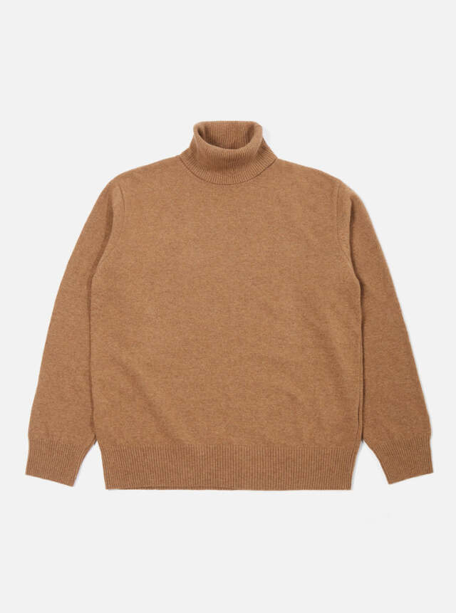 Universal Works ユニバーサルワークス Roll Neck In Camel Recycled Wool