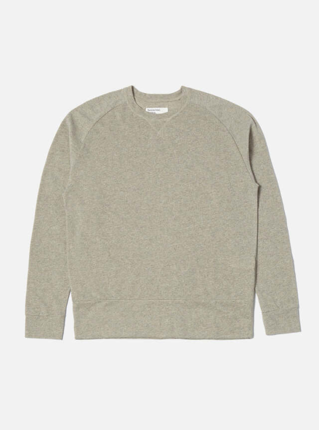Universal Works ユニバーサルワークス Mr K Crew Sweatshirt In Sand Recycled Wool Mix SJ