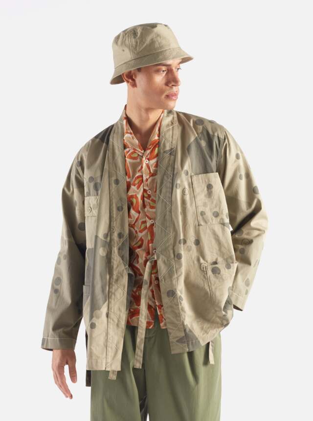 Universal Works ユニバーサルワークス Osaka Work Jacket In Stone UW. Camo Twill