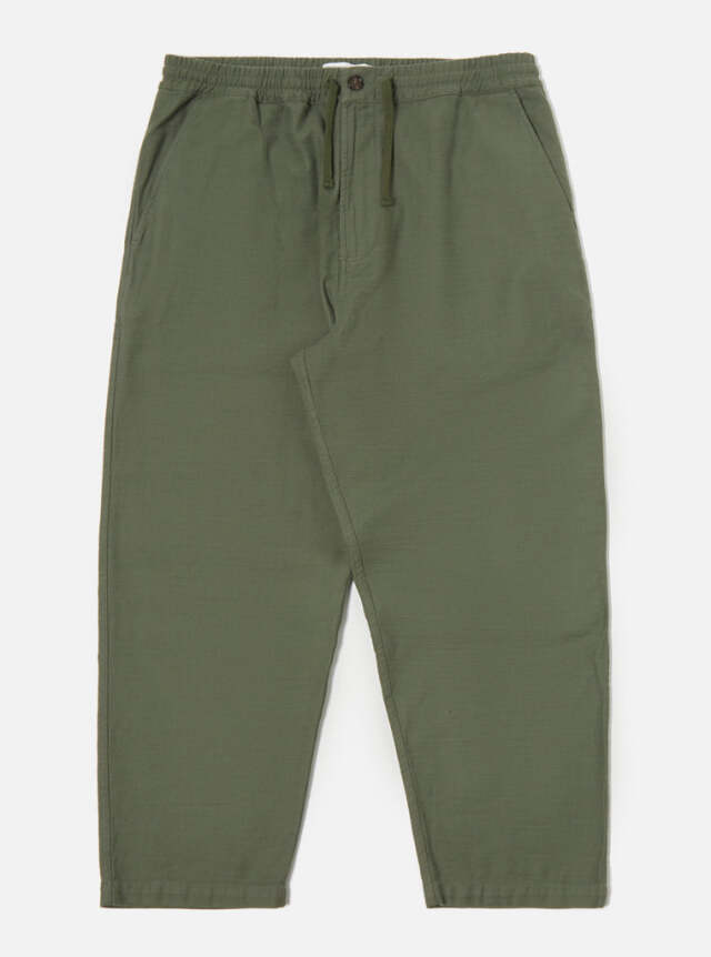 ユニバーサルワークス Hi Water Trouser In Olive Slub Sateen