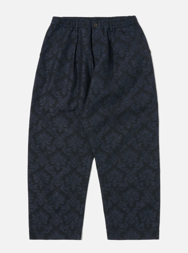 Universal Works. ユニバーサルワークス Oxford Pant in Black Starry Night Cotton Mix