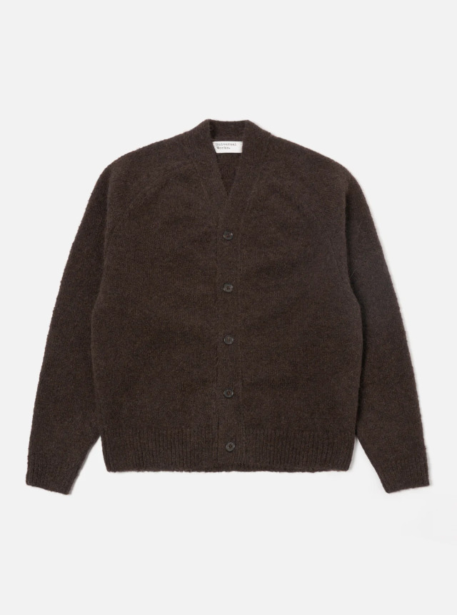 Universal Works ユニバーサルワークス David Cardigan in Brown