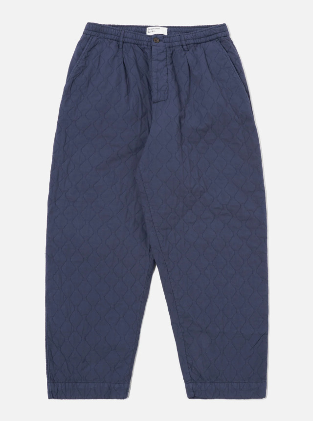 Universal Works. ユニバーサルワークス Oxford Pant in Dark Navy Quilt Cotton