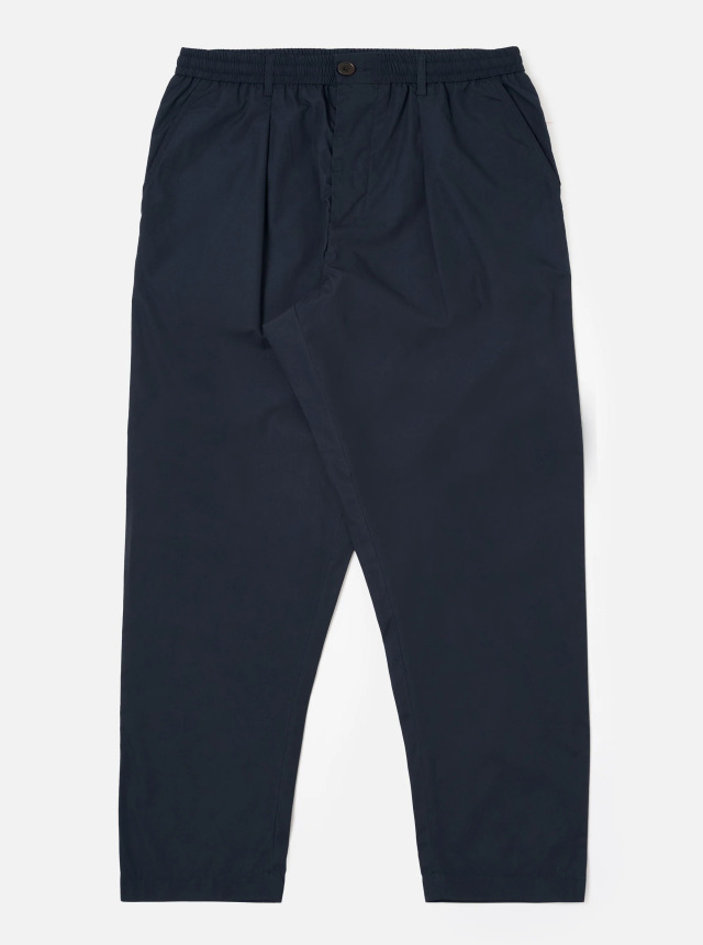 Universal Works. ユニバーサルワークス Navy Recycled Polytech Pleated Track Pant