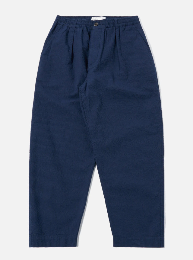 Universal Works. ユニバーサルワークス Navy Derby Stripe Oxford Pant