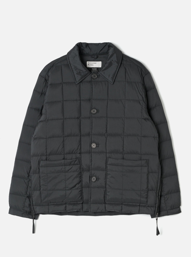 Universal Works ユニバーサルワークス TAION x Universal Works Charcoal Nylon Soft Shell Down Rams Jacket