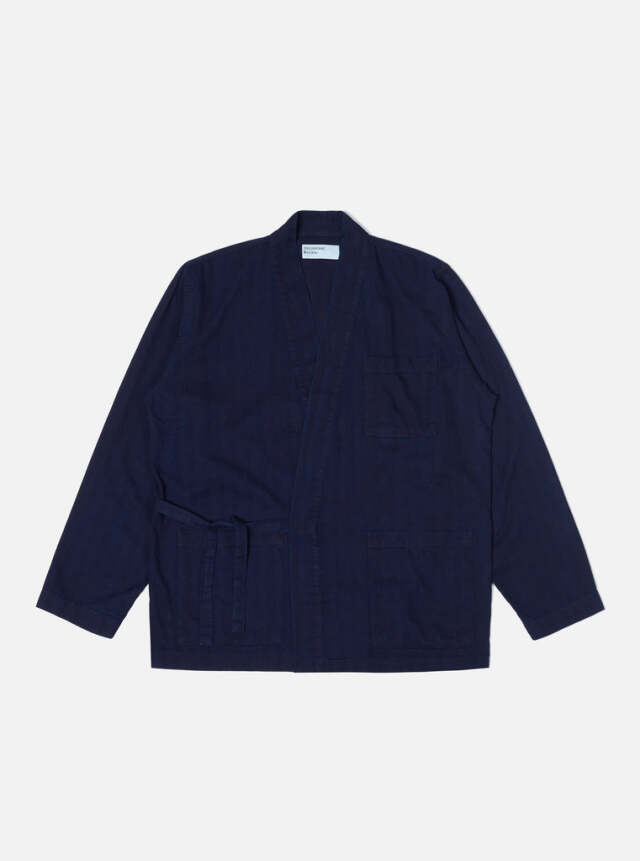 Universal Works ユニバーサルワークス Kyoto Work Jacket In Indigo Herringbone Denim