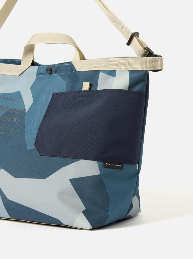 master-piece x Universal Works Large Tote Bag in Blue Camo