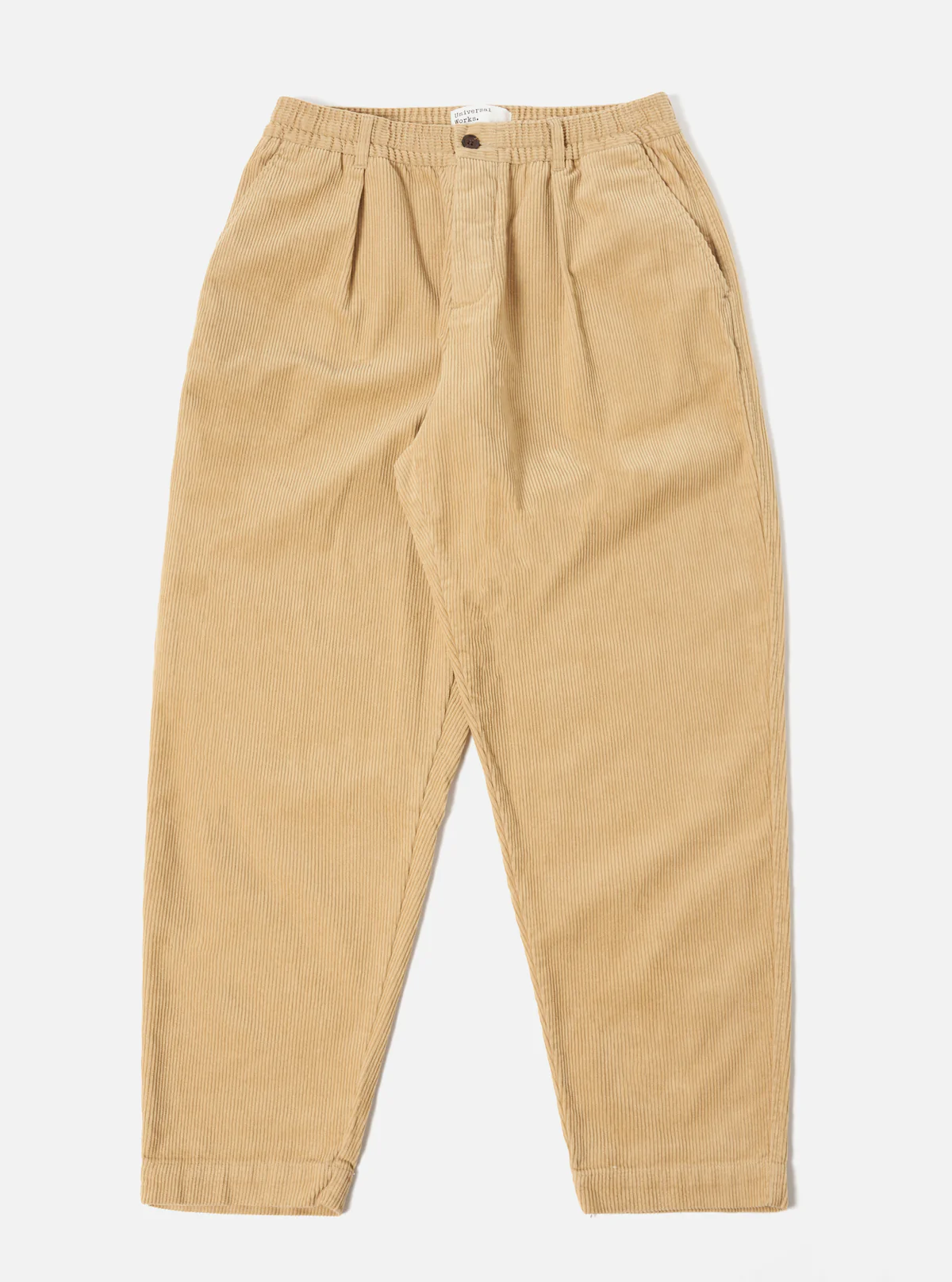 Universal Works. ユニバーサルワークス Pleated Track Pant in Fawn Cord