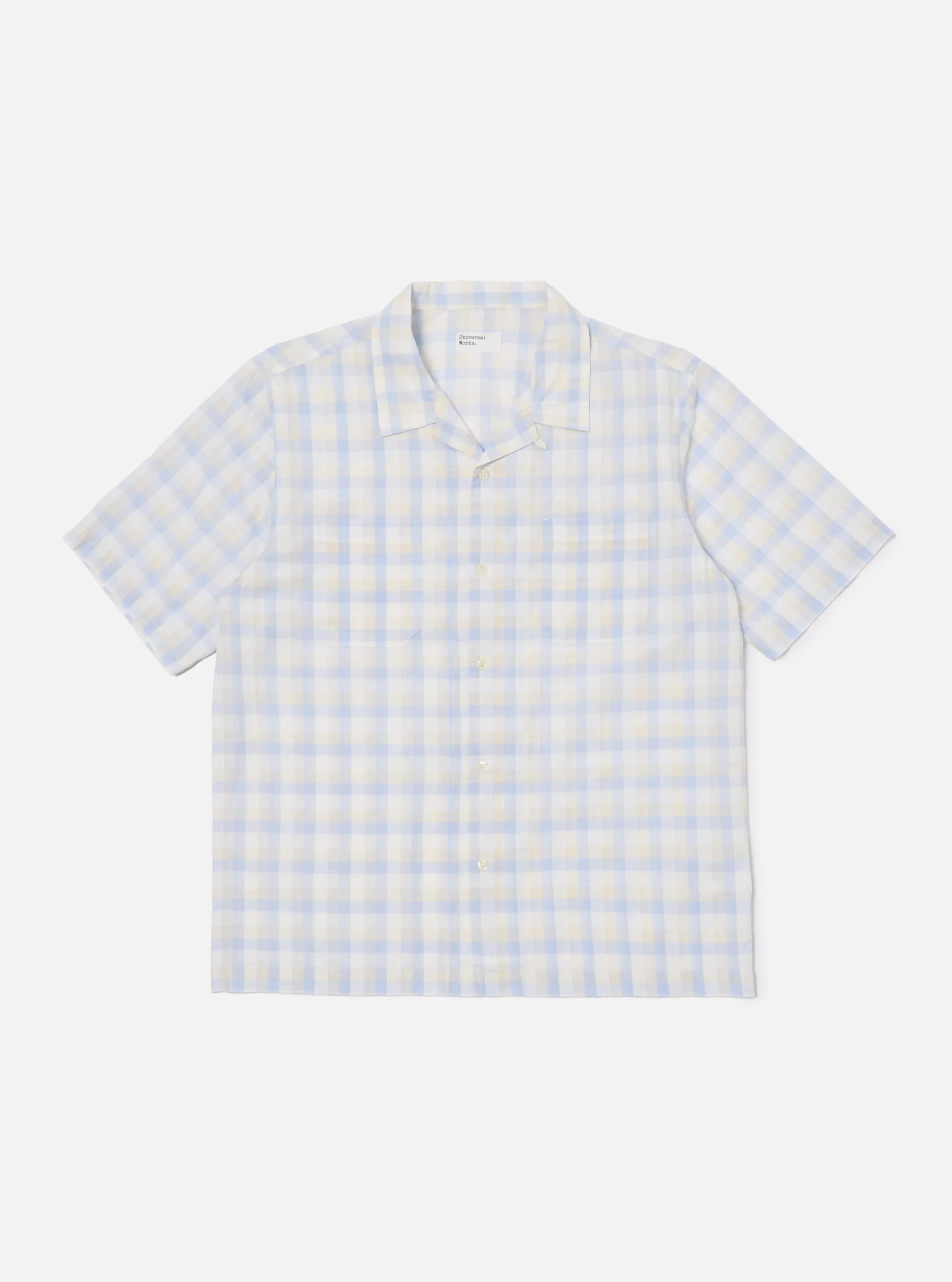 Universal Works ユニバーサルワークス Sal Road Shirt in Blue Pastel Check
