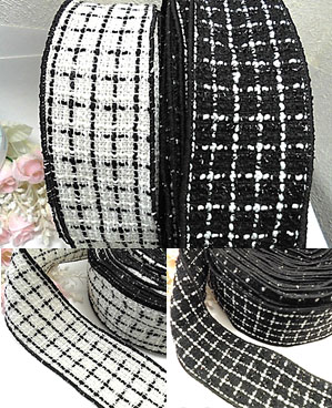 50mm幅ツイードリボン2種