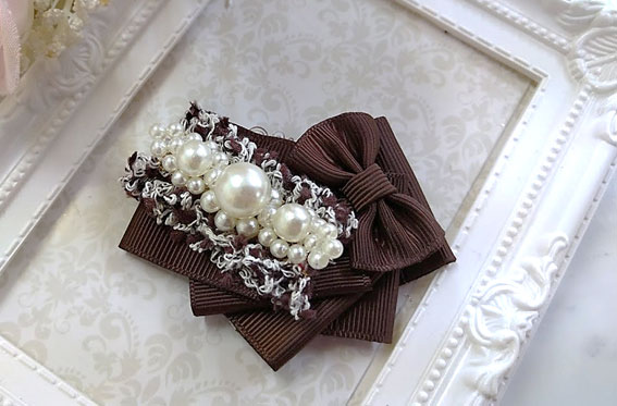 ブラウンタイプ姫系ノーソーイングミニリボン