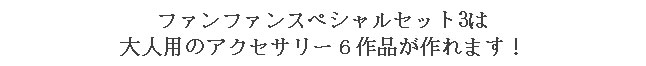 大人用のアクセサリー6作品が作れます！