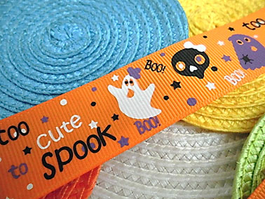 25mm幅ハロウィンプリントリボン