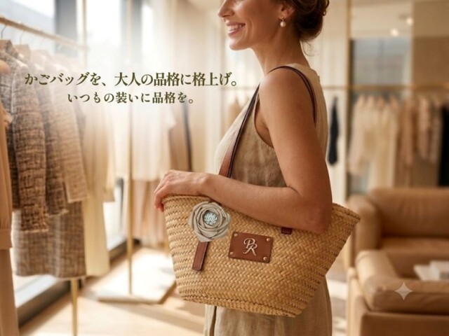 かごバッグを大人の品格に格上げ