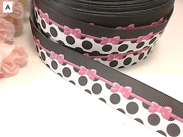 25mm幅リボン柄プリントリボン１