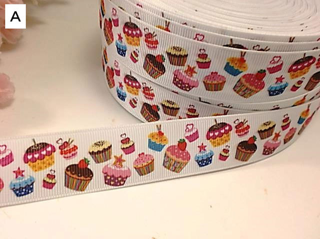 25mm幅スイーツ柄プリントリボン１