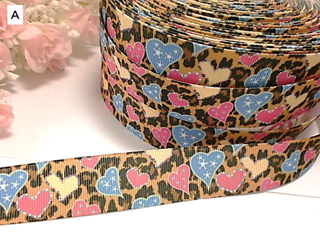 25mm幅ハート柄リボン１