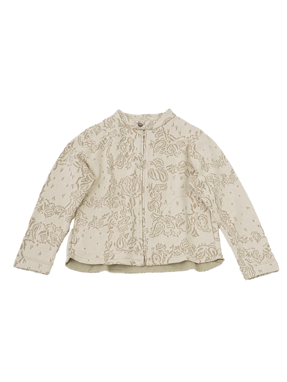 ２０／２×２０／２ＪＱ草若葉柄　ジップカーディガン