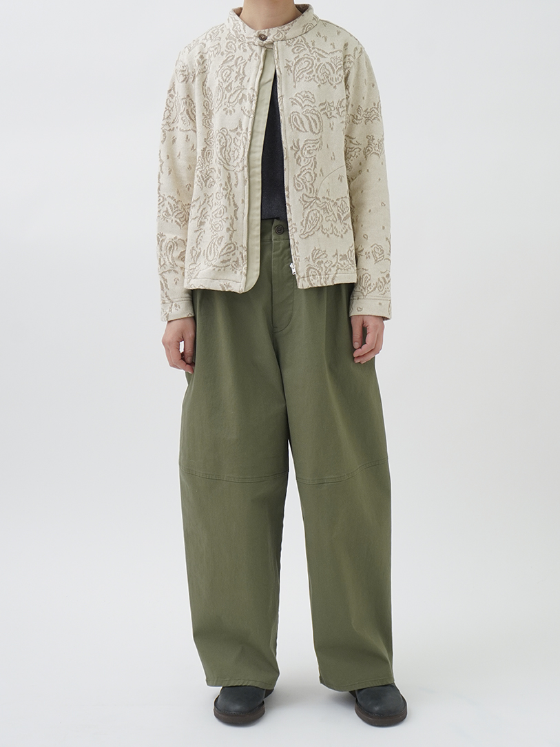 20／2×20／2JQ草若葉柄 ジップカーディガン