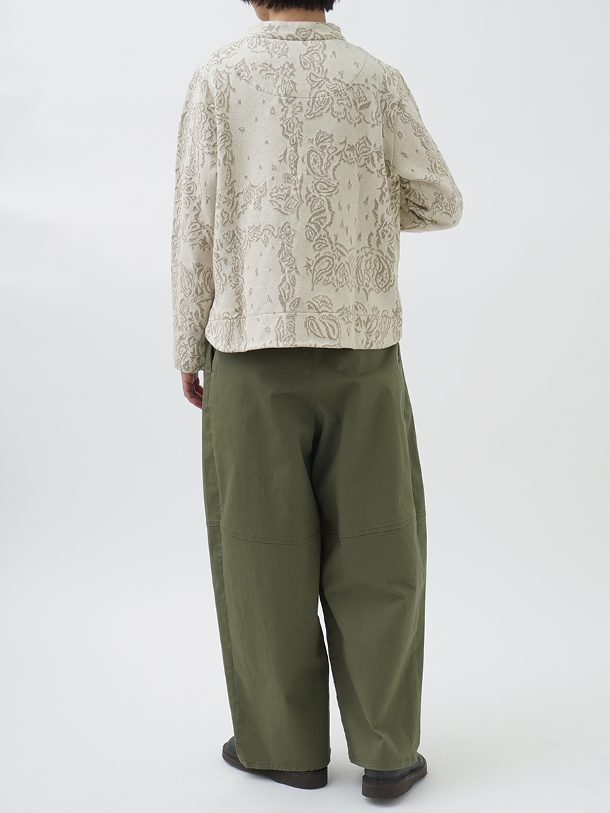 20／2×20／2JQ草若葉柄 ジップカーディガン