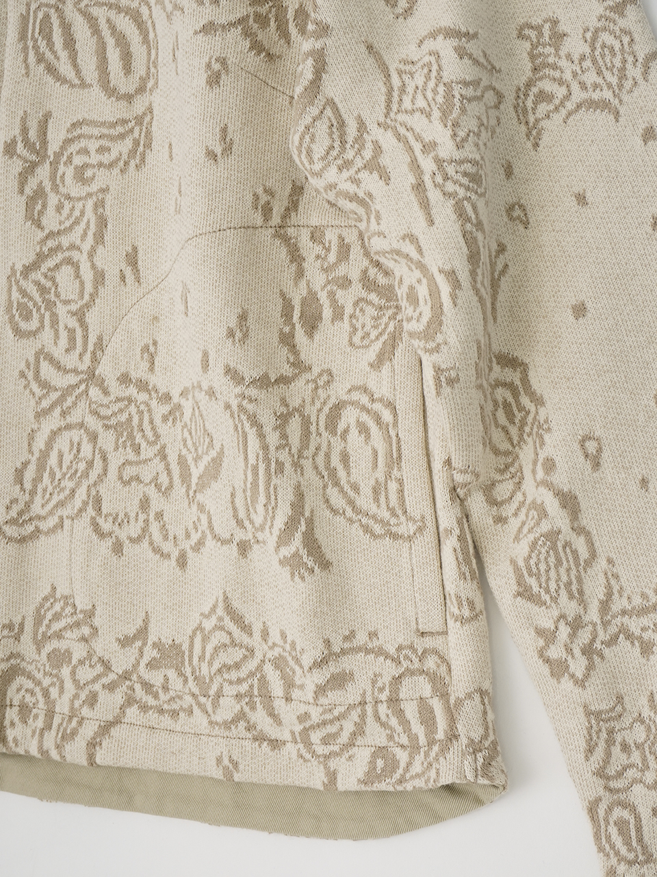 20／2×20／2JQ草若葉柄 ジップカーディガン