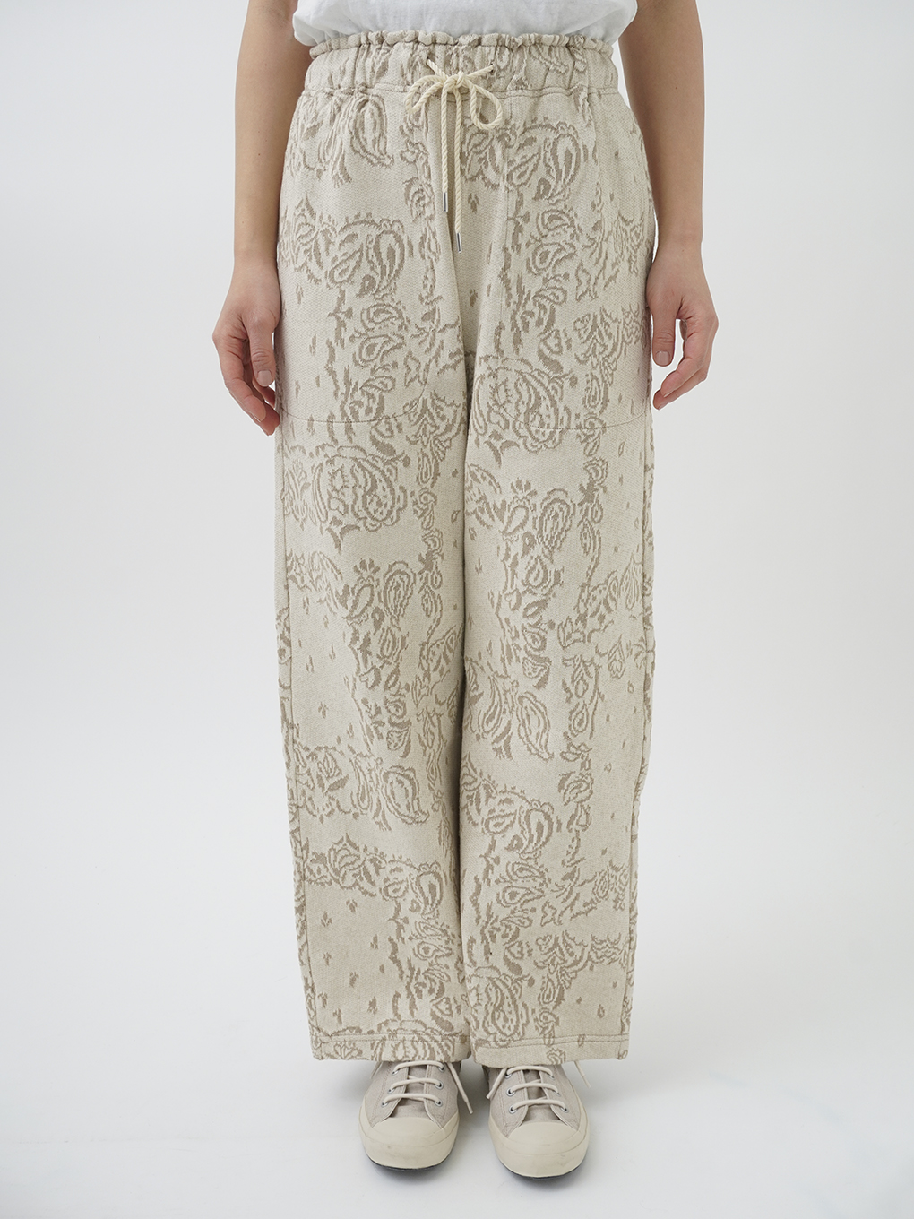 20／2×20／2JQ草若葉柄 ストレートイージーパンツ