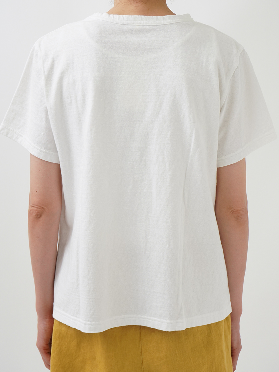 【SALE】海島綿つぶつぶ天竺 フリンジ付き長袖Tシャツ AMBIDEX Store ○ハイト天竺 STANDARD T-シャツ(F SV WHITE