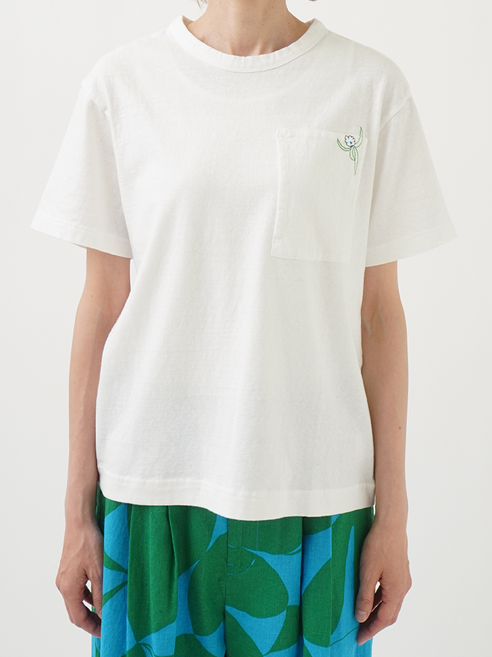 【美品】DSC / 筆記体ロゴ刺繍天竺Tシャツ コットン天竺 ロゴ刺繍 Tシャツ[品番：AZ000004088]｜andme