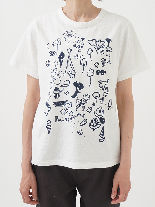 ちびよた 19／－ラフィ天竺 夏の吹寄せ柄プリントTシャツ
