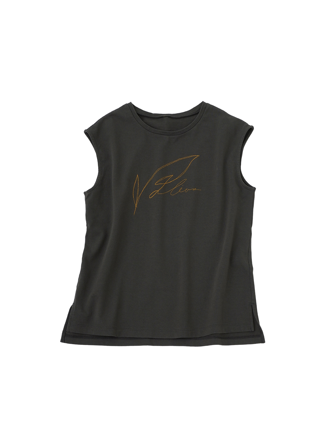 ３０／／天竺　月代柄刺繍フレンチ袖Ｔシャツ