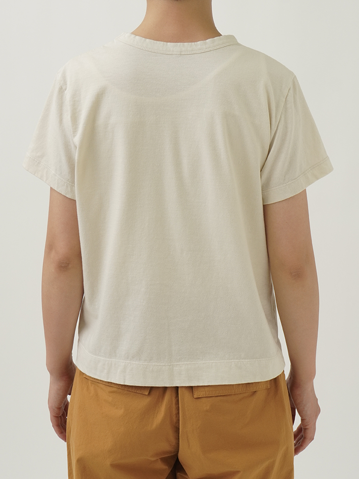 【美品】ENFOLD ソフト天竺 デコラティブ Tシャツ フリル M 30／－ナチュラルソフト天竺 月代柄プリントTシャツ