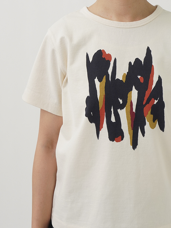 30／／－天竺 新月柄プリントTシャツ