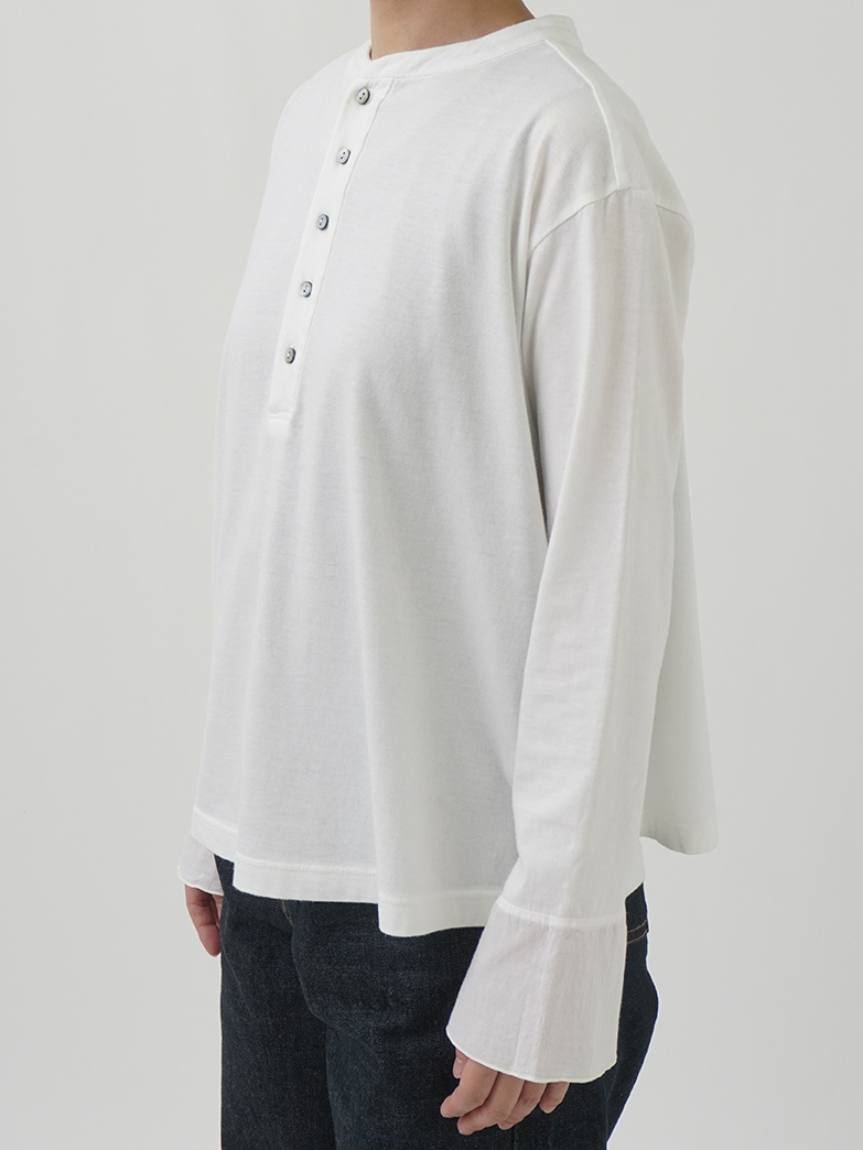 30／－ナチュラルソフト天竺 ヘンリーネックTシャツ