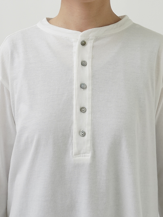 Classic Of Windows ヘンリーネックTシャツ ホワイト 30／－ナチュラルソフト天竺 ヘンリーネックTシャツ
