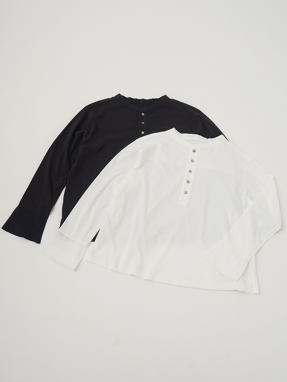 30／－ナチュラルソフト天竺 ヘンリーネックTシャツ