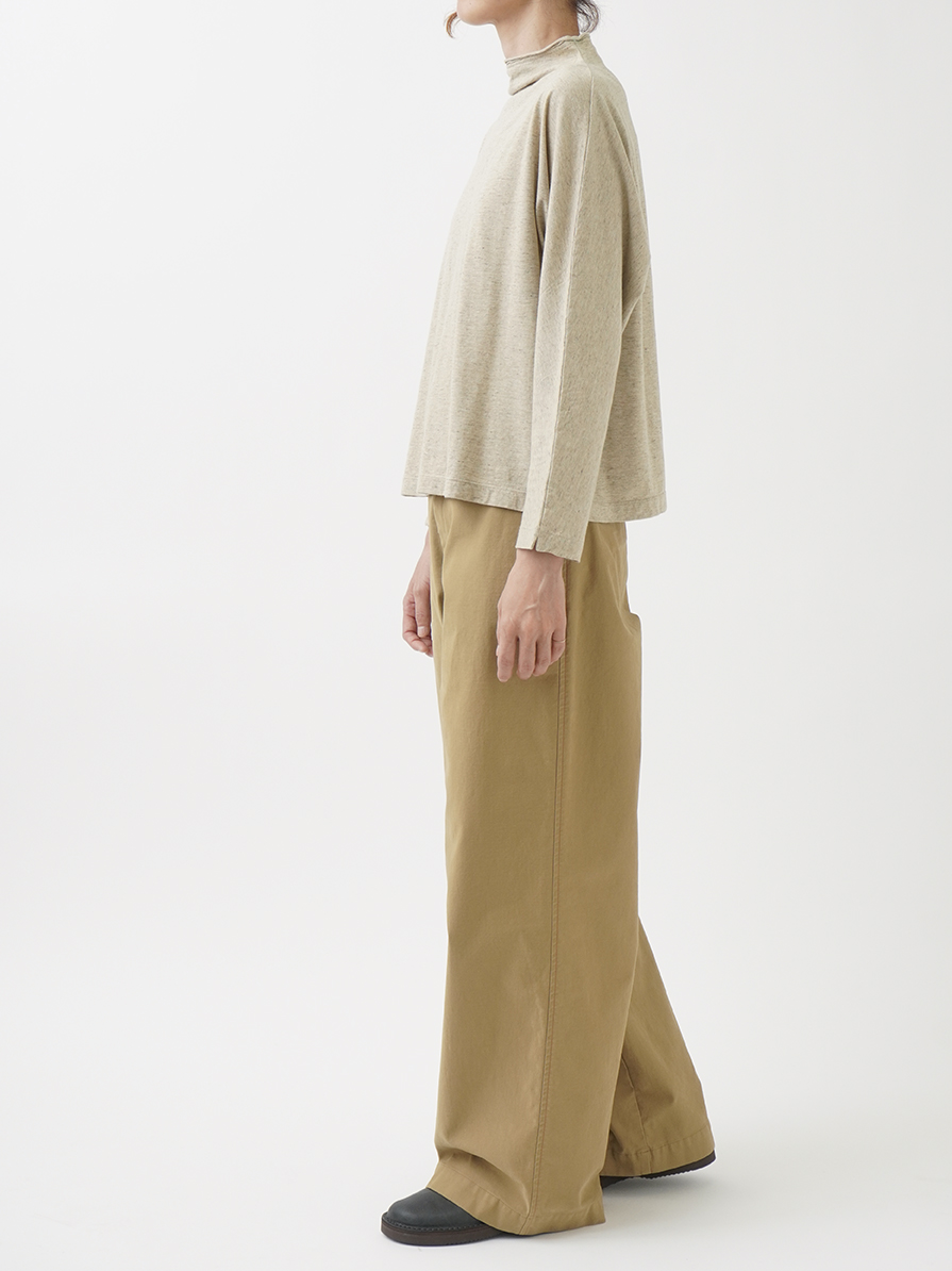 ケンプ天竺 ボトル襟プルオーバー