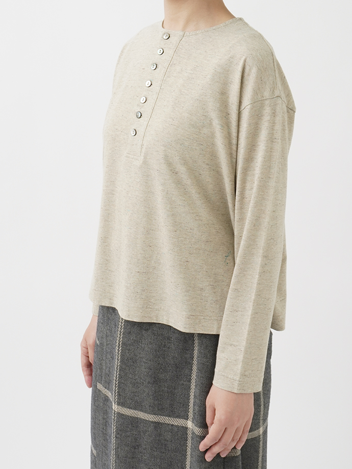 ケンプ天竺 ヘンリーネックTシャツ